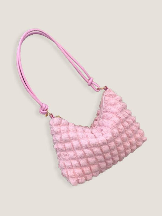 soft square underarm bag simple solid color handbag - 808Lush