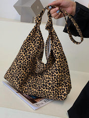 leopard print shoulder bag canvas shopping bag - 808Lush