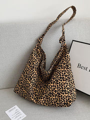 leopard print shoulder bag canvas shopping bag - 808Lush