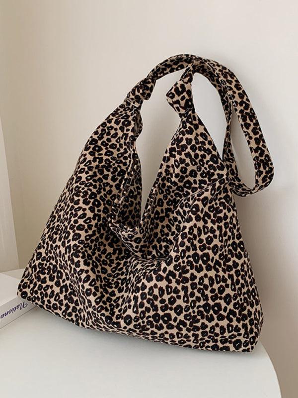 leopard print shoulder bag canvas shopping bag - 808Lush