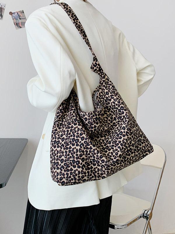 leopard print shoulder bag canvas shopping bag - 808Lush