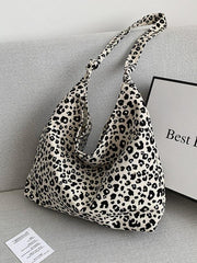 leopard print shoulder bag canvas shopping bag - 808Lush