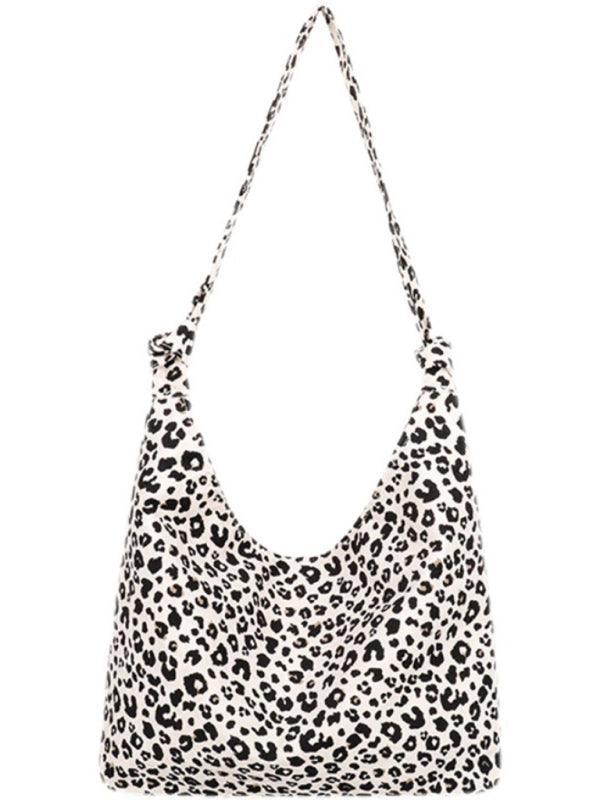 leopard print shoulder bag canvas shopping bag - 808Lush