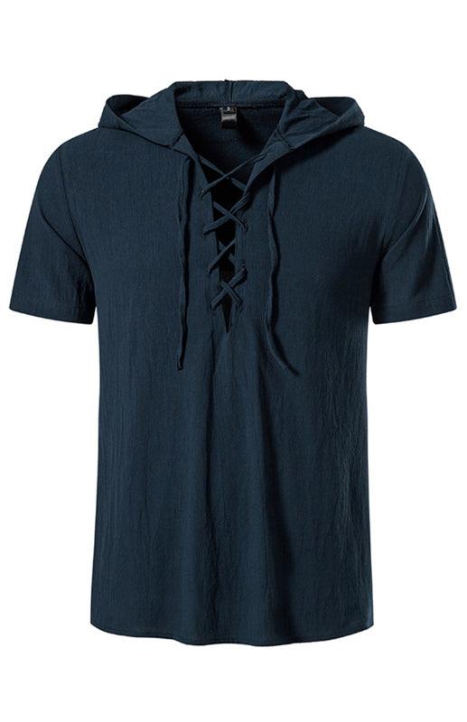 Men's T-Shirt Summer Hooded Short Sleeve Top - 808Lush