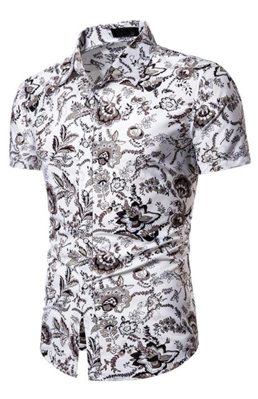 Men's Summer Fashion Short Sleeve Printed Shirt - 808Lush