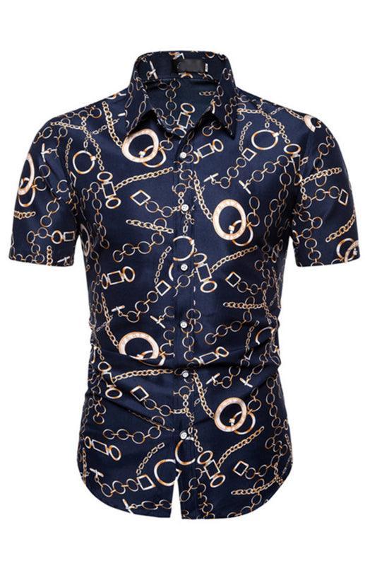 Men's Summer Fashion Short Sleeve Printed Shirt - 808Lush