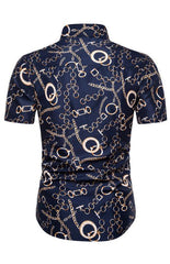 Men's Summer Fashion Short Sleeve Printed Shirt - 808Lush