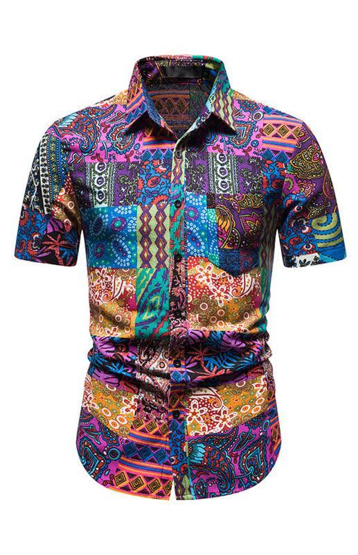 Men's Summer Fashion Printed Short Sleeve Shirts - 808Lush