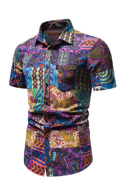 Men's Summer Fashion Printed Short Sleeve Shirts - 808Lush