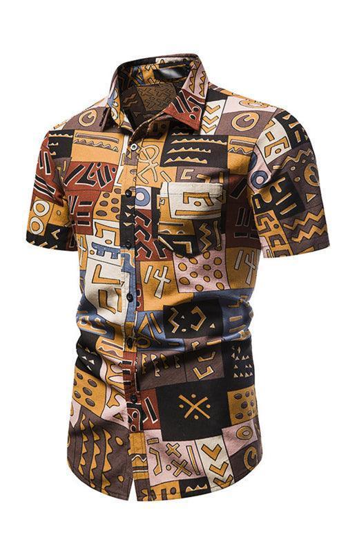 Men's Summer Fashion Printed Short Sleeve Shirts - 808Lush