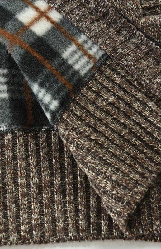 Men's Sweater Cardigan Colorblock Standing Collar Sweater - 808Lush
