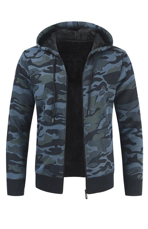 Men's Hooded Sweater Cardigan Camo Hooded Athleisure Sweater - 808Lush