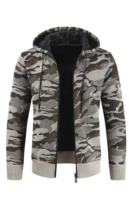 Men's Hooded Sweater Cardigan Camo Hooded Athleisure Sweater - 808Lush