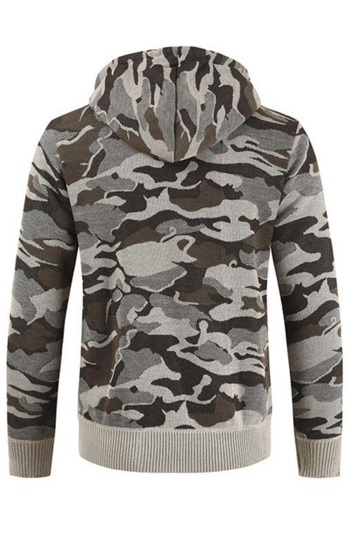 Men's Hooded Sweater Cardigan Camo Hooded Athleisure Sweater - 808Lush