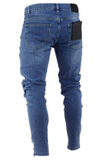 Men's Fashion Frayed Slim Fit Long Jeans - 808Lush