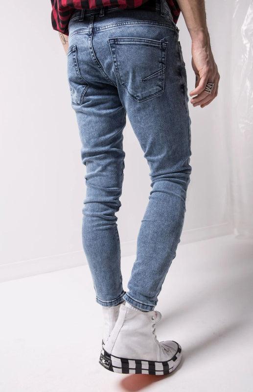 Men's Fashion Frayed Slim Fit Long Jeans - 808Lush