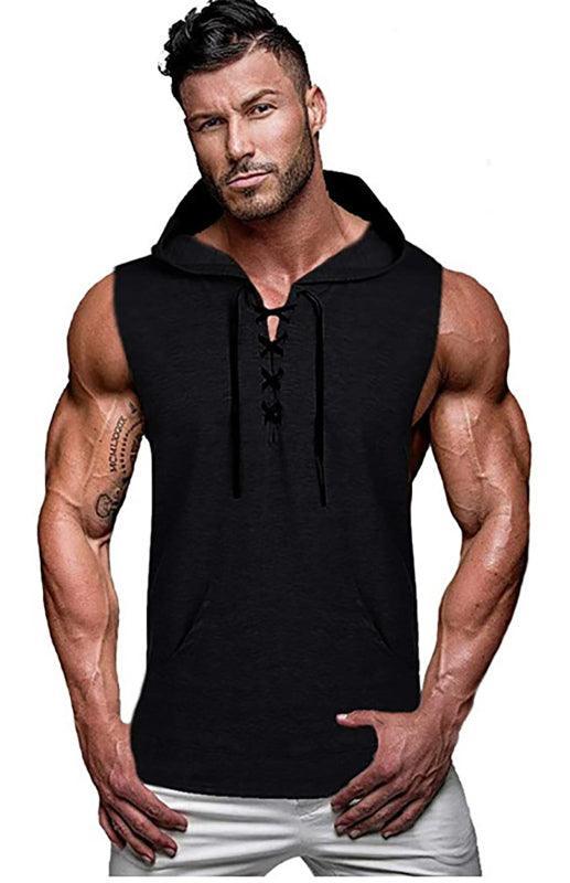 Men's Pullover Hooded Casual Sleeveless Tank Top - 808Lush