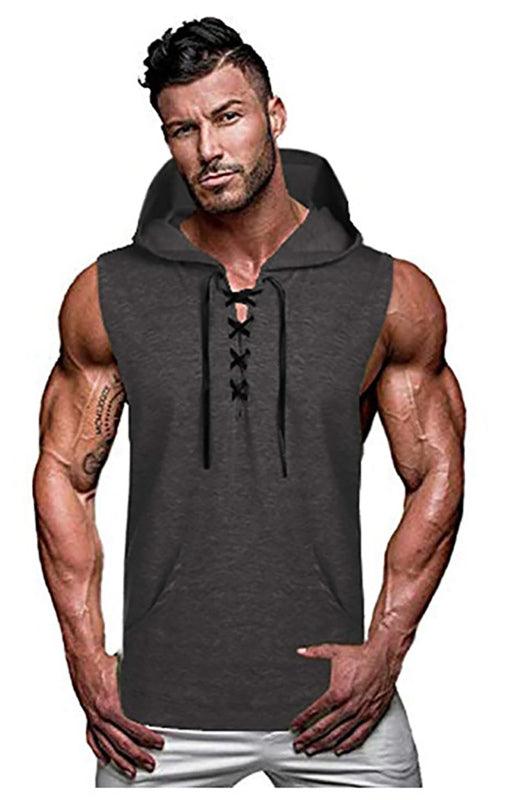 Men's Pullover Hooded Casual Sleeveless Tank Top - 808Lush