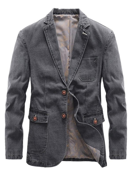Men's Casual Loose Denim Multi-pocket Suit Jacket - 808Lush