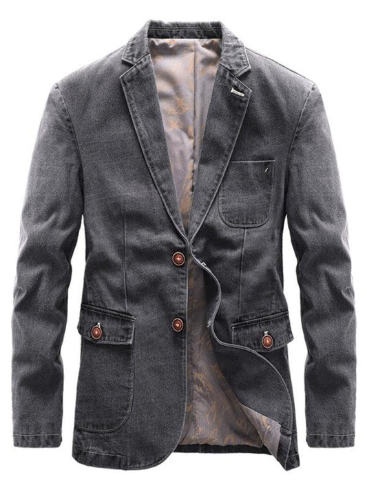 Men's Casual Loose Denim Multi-pocket Suit Jacket - 808Lush
