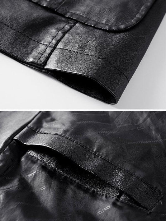 Men's Warm Casual Slim Leather Jacket - 808Lush
