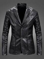 Men's Warm Casual Slim Leather Jacket - 808Lush