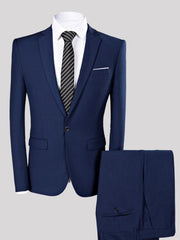 Men's Slim Fit Business Two Piece Suit - 808Lush