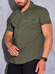 Men's shirt short-sleeved casual loose shirt - 808Lush