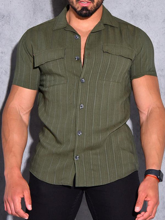 Men's shirt short-sleeved casual loose shirt - 808Lush