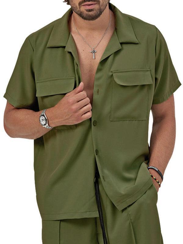 men's casual shirt shorts two-piece set - 808Lush