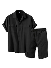 men's casual shirt shorts two-piece set - 808Lush