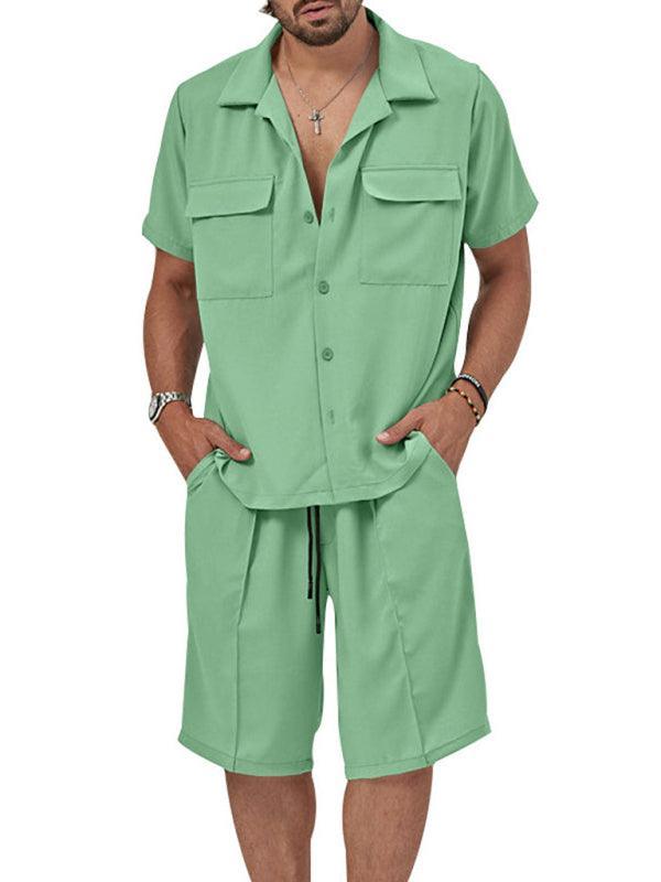 men's casual shirt shorts two-piece set - 808Lush