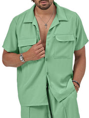 men's casual shirt shorts two-piece set - 808Lush