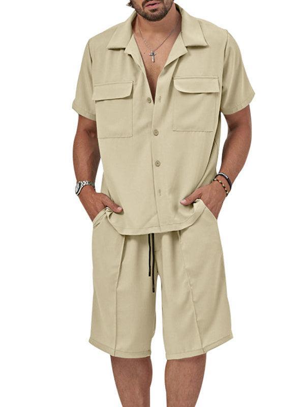 men's casual shirt shorts two-piece set - 808Lush