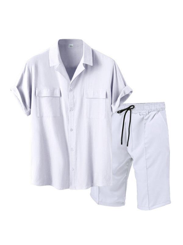 men's casual shirt shorts two-piece set - 808Lush