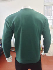 men's waffle all-match thin round neck long-sleeved sweater - 808Lush