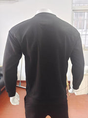 men's waffle all-match thin round neck long-sleeved sweater - 808Lush