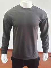 men's waffle all-match thin round neck long-sleeved sweater - 808Lush