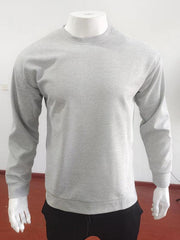 men's waffle all-match thin round neck long-sleeved sweater - 808Lush