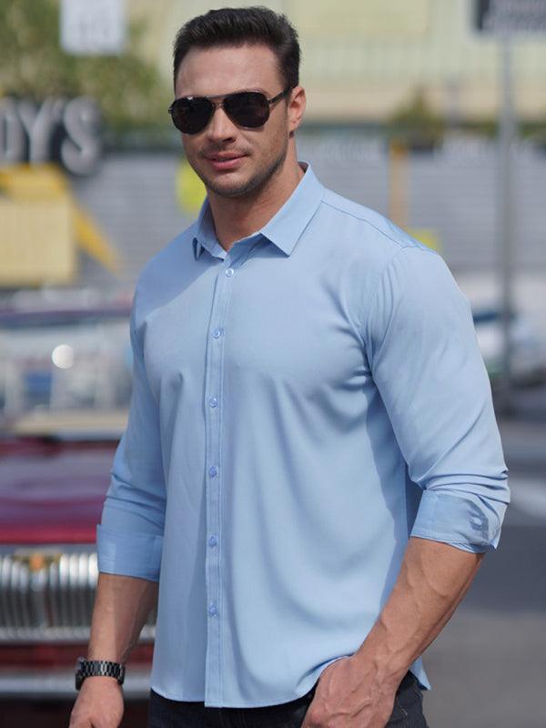 Men Long Sleeve Business Casual Thin Shirt - 808Lush