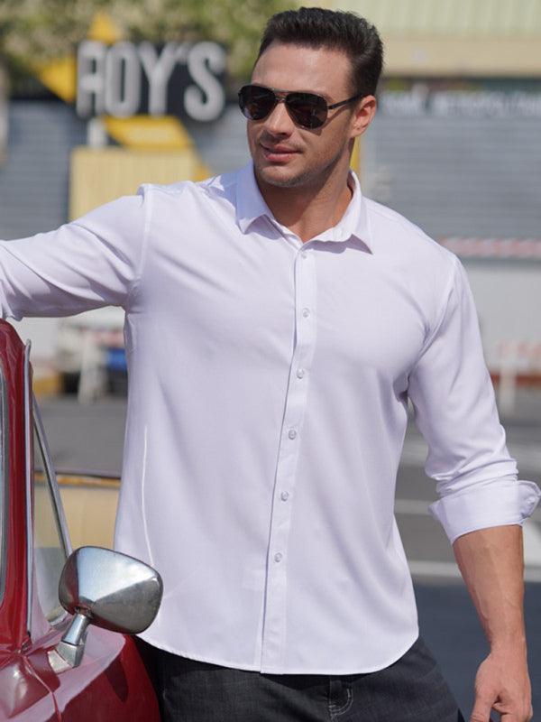 Men Long Sleeve Business Casual Thin Shirt - 808Lush