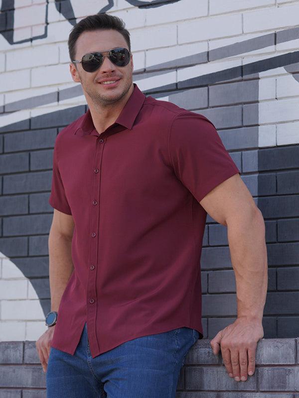 Men's Stretch Thin Short Sleeve Shirt - 808Lush