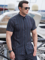 men's striped short-sleeved shirt - 808Lush