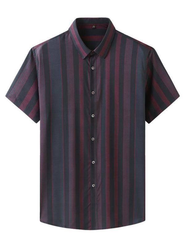 men's striped short-sleeved shirt - 808Lush