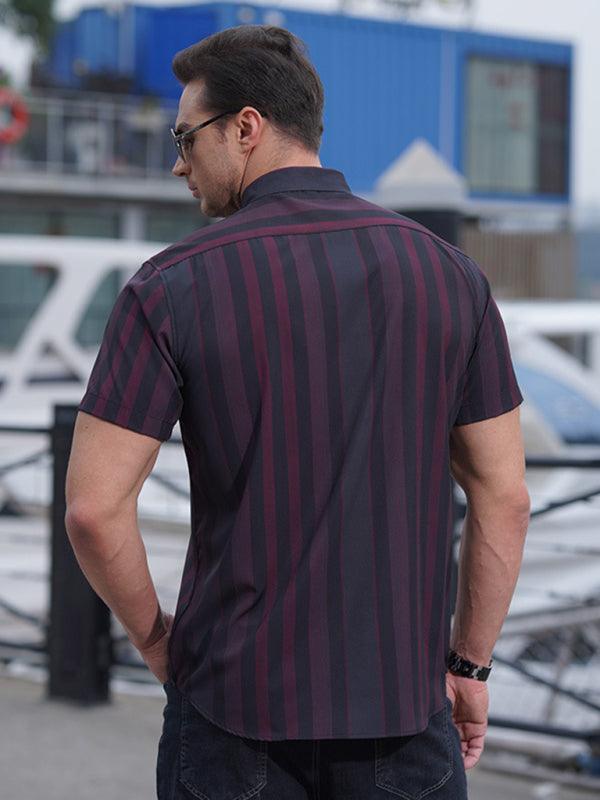 men's striped short-sleeved shirt - 808Lush