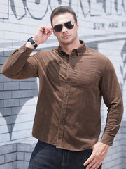 Men's Casual Loose Corduroy Long Sleeve Shirt - 808Lush