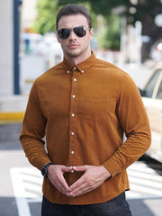 Men's Casual Loose Corduroy Long Sleeve Shirt - 808Lush