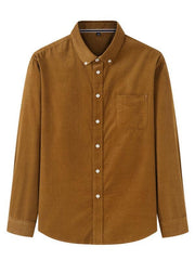 Men's Casual Loose Corduroy Long Sleeve Shirt - 808Lush