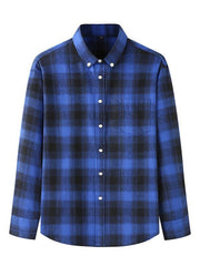 Men's Brushed Long Sleeve Casual Plaid Shirt - 808Lush