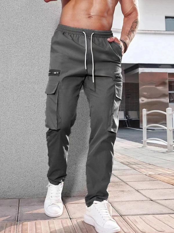 Men's casual sports zipper decorative Pants - 808Lush